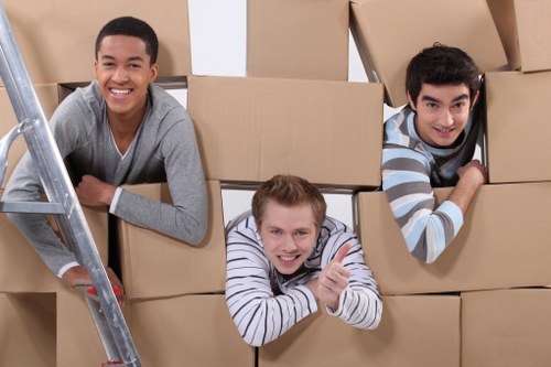 Boxes and household items prepared for transport in Eastbedfont